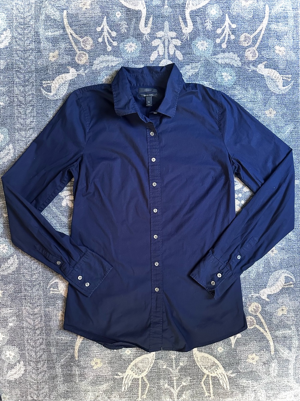 J.Crew Stretch Perfect Navy Button Down Shirt TS